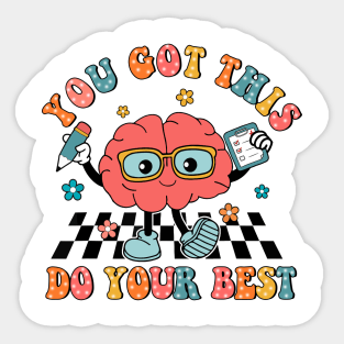 It’s Test Day You Got This, Rock the Test, Faux Glitter Test Day, Testing, Teacher Quotes, Groovy Testing Sticker